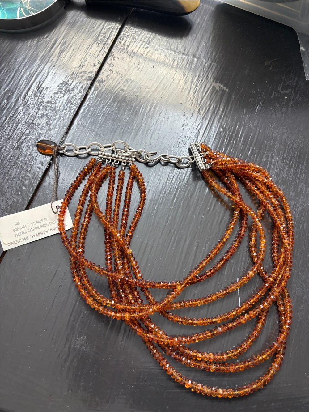 Stephen Dweck Multi-Strand Amber Crystal Necklace